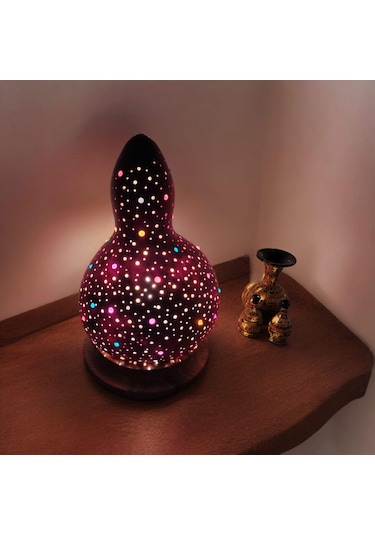 Su Kabağı Abajur Dekoratif Lamba Çok Renkli