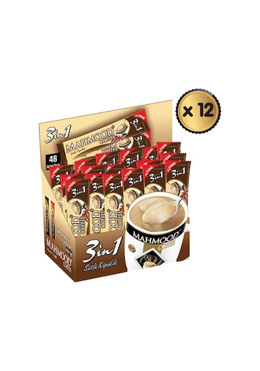 Mahmood Coffee 3ü1 Arada Sütlü Köpüklü 18 G 48 Adet x 12 Paket (1 Koli )