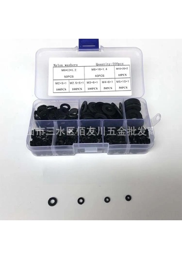 Neevoyu 500 Adet Nylon Yalıtkan Flanş Seti - M2-m10 Boyutları, Plastik Levha, Isolasyon Ambalajı