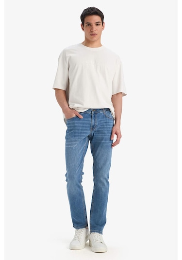 DeFacto Carlo Skinny Fit Ekstra Dar Kalıp Normal Bel Ekstra Dar Paça Jean Pantolon E2743AX25SPNM28