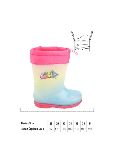 Gezer 00675 Kız Çocuk Termal Astarlı Su Yağmur Geçirmez Çizme Fuşya