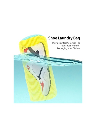 Youmex Ayakkabı Yıkama Çantası, Polyester Nilon, Sarı, 39x19 Cm, Makine Yıkama Güvenli, Tekli Paket Sarı