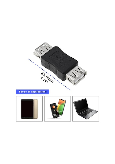 5 Adet - Usb Dişi Dişi Çevirici Adaptör - Usb Dişi Uzatma Ek