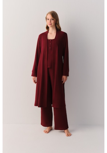 Suwen Strite Uzun Sabahlık Sh26253615l020 Bordo