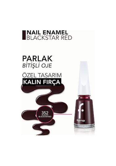 Flormar Nail Enamel Mineralli Klasik Parlak Oje 352 Blackstar Red