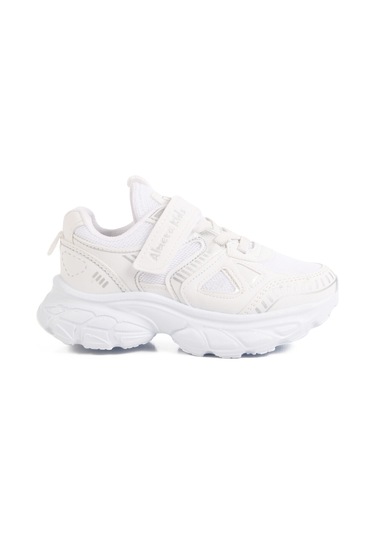 Beyaz Cırtlı Fileli Kız Çocuk Spor Ayakkabı 1500 P Beyaz