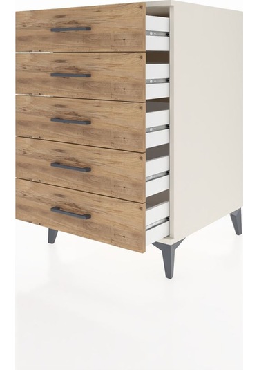 Kronos Komodin 5 Çekmeceli 60x59x96 Aytaşı-çam Aytaşı