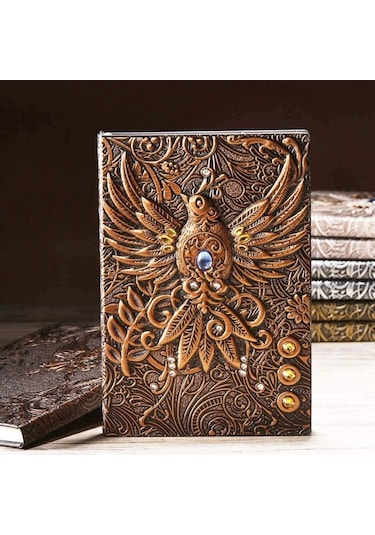 Deri Defter 3D Kabartmalı Adam-Gümüş