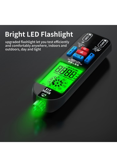 Geeksen Akıllı Isınma Koruma Dijital Multimetre, 400mah Li-pil İle Doğrudan Şarj, Lcd Ekran Yeşil-kırmızı Arka Işık, Otomatik Kapatma Ve El Feneri Fonksiyonu, Siyah + Saklama Çantası Siyah