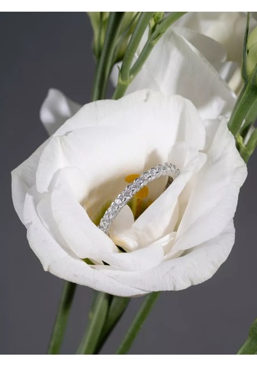 Sılverme 925 Ayar İnce Yol Desenli Gümüş Yüzük 94679835 Gri