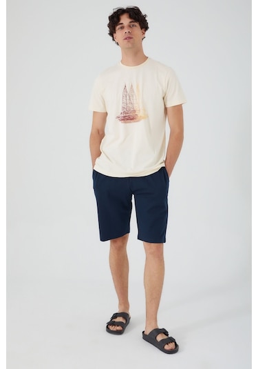 Arnetta Sailing And Sea Kırık Beyaz Erkek Bermuda Takım 001