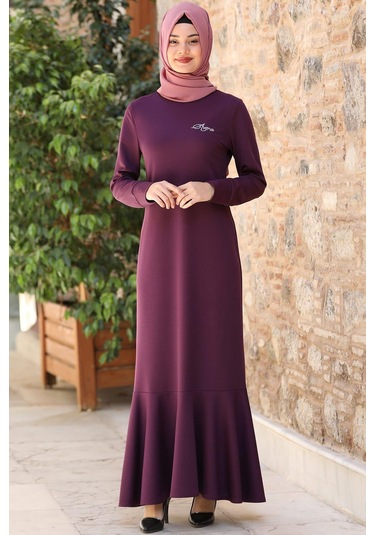 Azra Tesettür Elbise Lavanta Lavanta