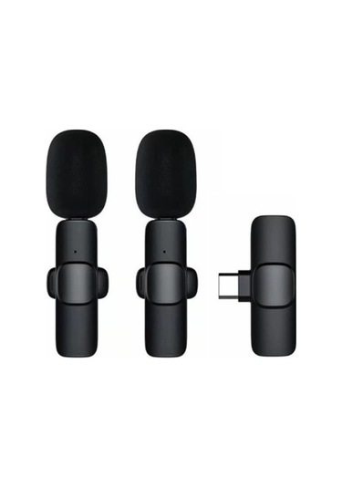 Skycıty Kablosuz Kravat Mikrofonu, 2.4g İle Çift Bağlantı