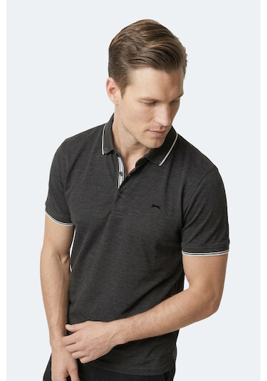 Slazenger Zeru Erkek Polo Yaka Siyah Tişört