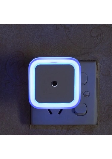 Lyfskablosuz Sensör Led Gece Lambası - Mini Kare Bebek Odası Aydınlatma Abmavi Mavi