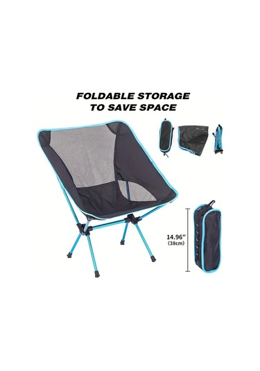 Dashanshop Ergonomik Alüminyum Katlanabilir Kamp Sandalyesi Açık Mavi Hafif Taşınabilir 99 79kg Kapasite Açık Mavi