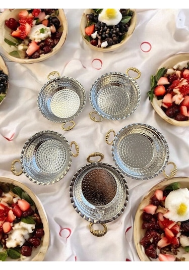 5'li Çekiç Dövme Bakır Kahvaltılık