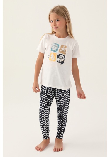 Arnetta Sea Shell Krem Kız Çocuk Pijama Takımı 5274-42708 Krem