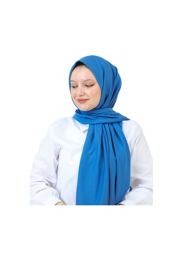 Şal Zarif Başörtüsü Eşarp Tesettür Giyim Uzun Abiyelik İndigo