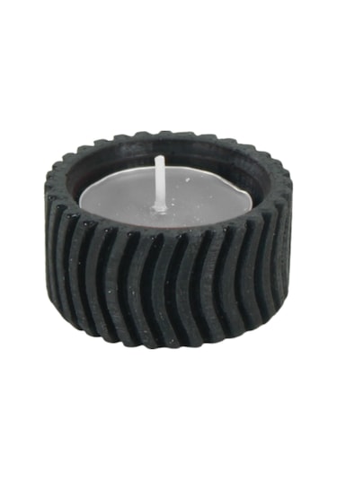 Mumluk Şamdan Tealight Mum Uyumlu Tekerlek Model - Siyah