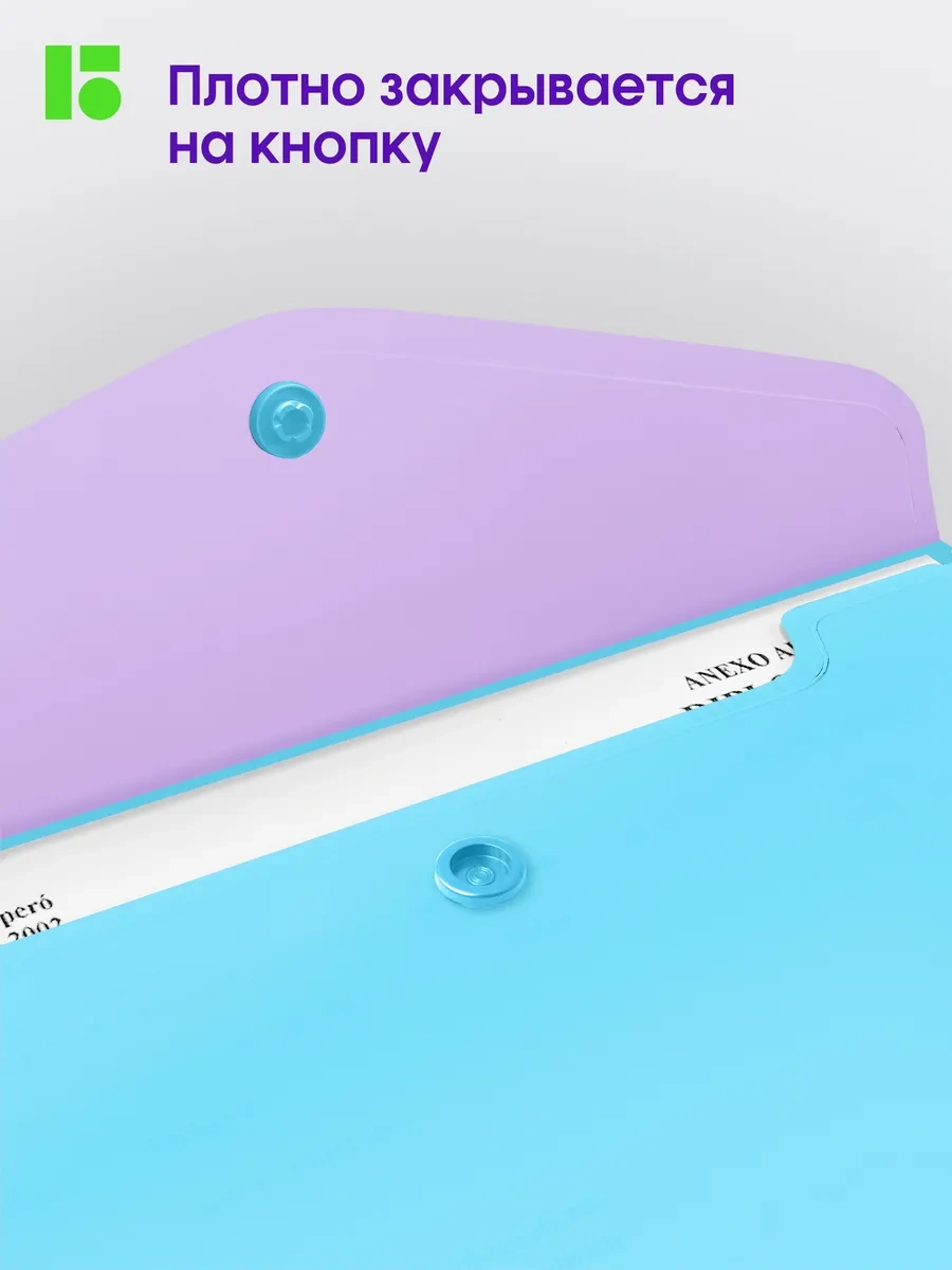 Berlingo Döküman Ve Kağıtlar İçin Düğmeli C6 Zarf Klasörü, 4 Adet 293308227