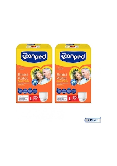 Canped Emici Külot Hasta Bezi Büyük Boy L 2 x 30'lu