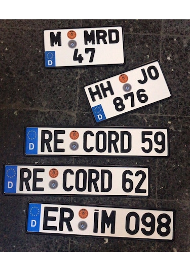 Alman Plaka, Dekor Plaka, Sarı Plaka, Süs Plakası, Yabancı Plaka