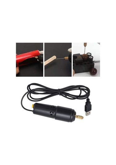 Sones Usb Arayüzü 360 Mini Elektrikli Matkap Manuel Tutkal Delme Elektrikli Matkap, Set: Matkap + 4 Adet Anahtar + 100 Adet Çivi