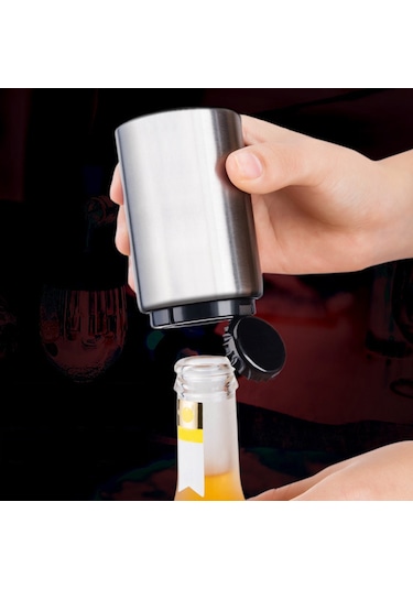Suofeng 430 Çelik Otomatik Bira Açıcı Ev & Bar Kullanıma Uygun Kapak Açma Aleti Gümüş