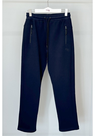 Paçası Düz Beli Lastikli 3 Cepli Şardonlu Erkek Eşofman Altı 7088 Lacivert Lacivert