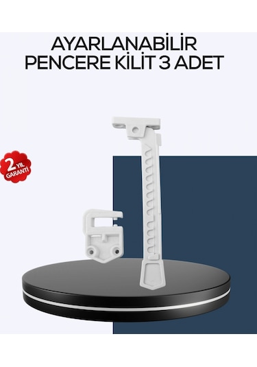 Çocuk Güvenliği İçin Cam Pencere Kilidi 3 Adet Çok Renkli