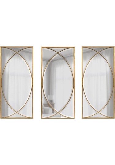 Marla Gold Metal Ayna Set 3'lü
