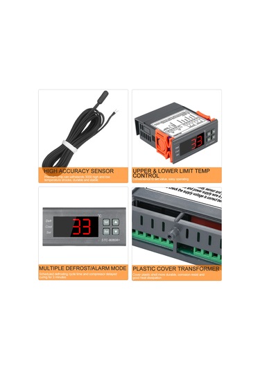 Ranyeek Stc-8080a+ 220v Akıllı Sıcaklık Kontrol Cihazı: Soğutma-ısıtma Modu, Otomatik Zamanlı Aşınma, -40 C/+50 C Aralığı