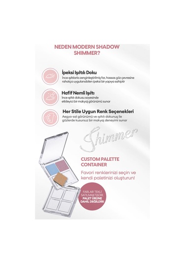 Uzun Süre Kalıcı Kolay Uygulanan Işıltılı Tekli Far Modern Shadow Shimmer 202 Pinky Sunray 202