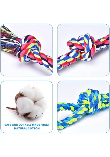 2 Adet Ağır Hizmet Köpek İpi Oyuncağı - Büyük Ve Orta Boy Köpekler İçin Dayanıklı Örgülü Tasarım Ve Renkli Püsküller