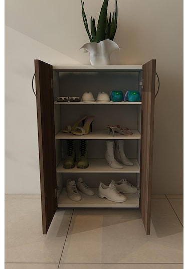 Moonlife Turna 4 Raflı Ayakkabılık Ceviz