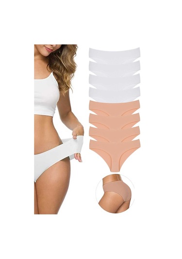 8 Adet Kadın Dikişsiz Lazer Kesim Esnek İz Yapmayan Külot S3 Çok Renkli