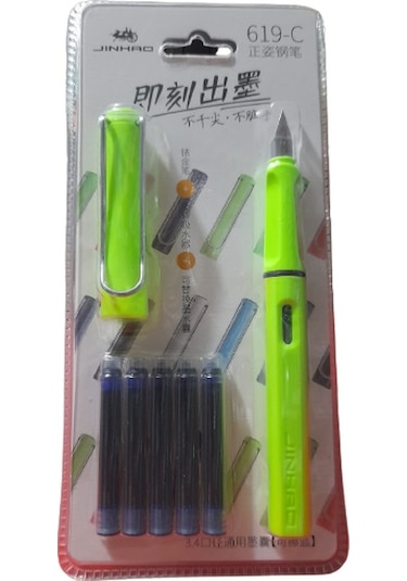 Jinhao Dolma Kalem Opak Ef 0,38 Uç+5 Kartuş - Renk Seçenekli- Opak Fıstık Yeşil