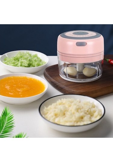 Cbtx Elektrikli Usb Şarj Edilebilir Paslanmaz Çelik Kırma Sarımsak Soyma Cihazı Kablosuz Mini Sarımsak Kesici Beyaz