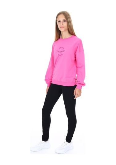 Toontoy Kız Çocuk Baskılı Taytlı Takım Açık Fuşya