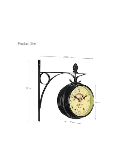 Maiyame Evinize Konfor Ve Stil Katın: Siyah Demirden Yapılmış Çift Taraflı Geri Stili Salıncak Saati, 24 8 21 Cm, Ev Dekorasyonu İçin Mükemmel Seçim Renkli