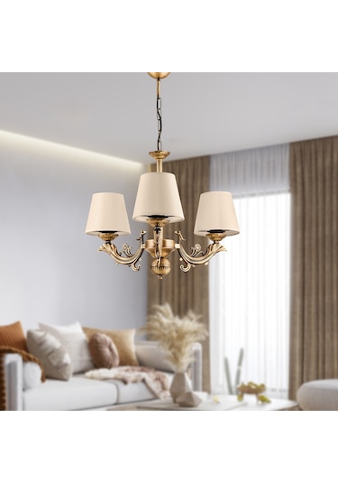 Dede Üç Kollu Sava Zamak Avize Eskitme Şapkalı Eskitme Boya