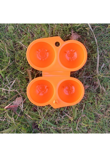 Aotu AT6358 2 Hazneli Dayanıklı Plastik Yumurta Saklama Kutusu Turuncu Çok Renkli