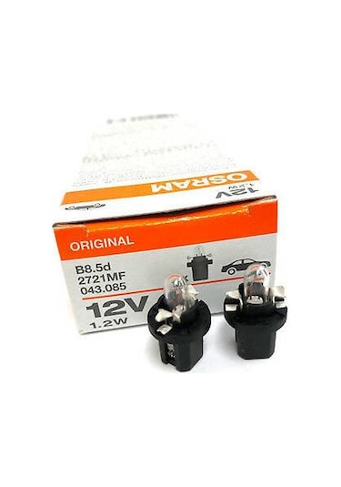 10 Adet Osram 12V T5 1.2W Dipsiz Gösterge Ampulü Duylu 2721Mf