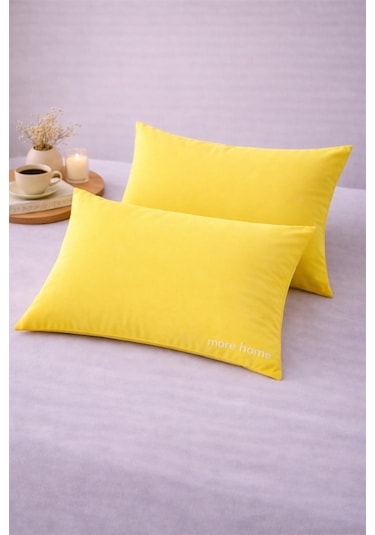 More HomePamuklu Yastık Kılıfı 2 Adet 50 x 70 Sarı