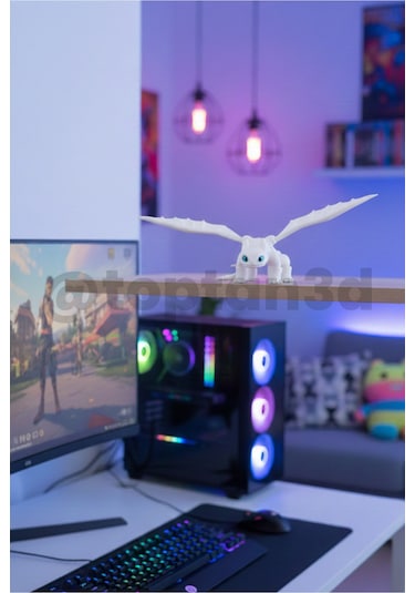 Mega Boy Ejderhanı Nasıl Eğitirsin Işığın Öfkesi - Light Fury Figür - 25cm