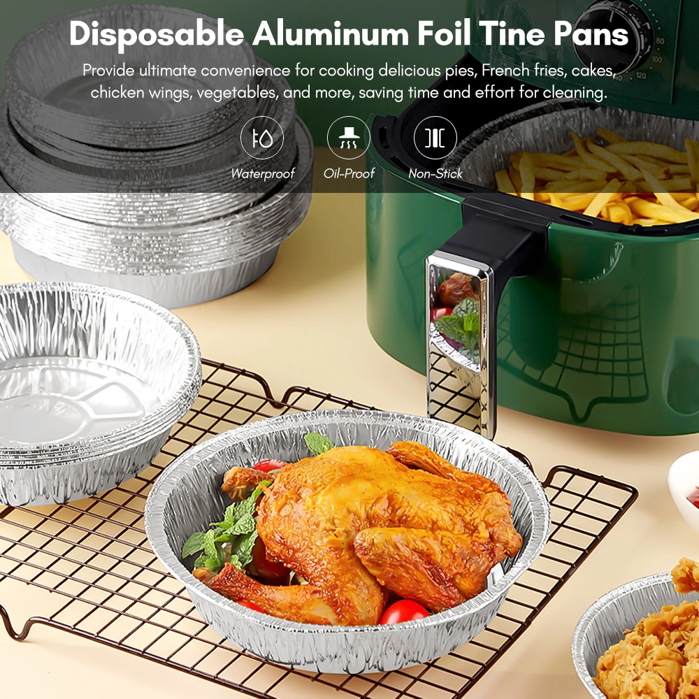 Youtek Alüminyum Folyo Fırın Tepsisi, Yağsız Pişirme İçin, Isıya Dayanıklı, 8 İnç Derin, 50 Adet, Temizliğe İhtiyaç Yok Çok Renkli