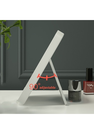 Sones 2 Adet Led Makyaj Aynası Lamba Dolgulu Işık Yurt Masaüstü Giyinme Aynası Kadın Katlanır Taşınabilir Küçük Ayna, Stil: Şarjlı Üç Renkli Işık Pembe