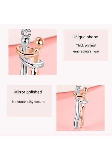 Geometrik Çift Kucaklama Kolye Kolye Aksesuarları Beyaz Altın Çok Renkli
