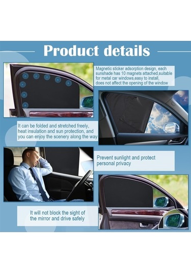 Novahub 4 Parça Araç Gölgelik Seti: Uv Ve Gizlilik Koruyan Pratik Manyetik Perdeler